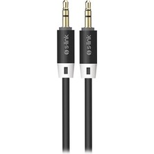 Vintessy Siyah 3.5mm Stereo Ses Kablosu, 1 Metre Uzunlukta