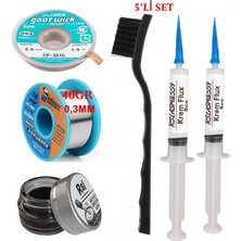 MHM Mechanic Lehim Teli 0,3mm 40GR Havya Uc Temizleyici Rslasm Flux ve CP-3515 Lehim Emme Teli SETI08