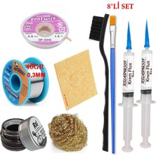 MHM Mechanic Lehim Teli 0,3mm 40GR Havya Uc Temizleyici Rslasm Flux ve CP-2015 Lehim Emme Teli Seti2 ST01