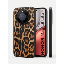 Anka Cep Cep Telefonu Aksesuarları Honor Magic 8 Lite Kılıf Leopar Desenli Lüks Tasarım Esnek ve Dayanıklı Arka Kapak