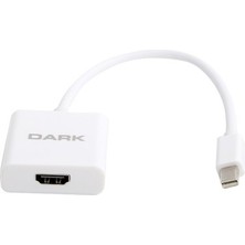Vintessy Dark Mini Display Port To HDMI (Dişi), 4K Çözünürlük, Tak Çalıştır, Beyaz Dönüştürüc�