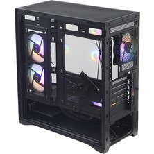 Vintessy 4X12CM Frgb LED Fanlı Kasa, USB 3.1 ve Tempered Glass Tasarım
