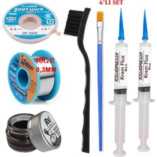 MHM Mechanic Lehim Teli 0,3mm 40GR Havya Uc Temizleyici Rslasm Flux ve CP-2515 Lehim Emme Teli Seti ST05