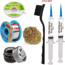 MHM Mechanic Lehim Teli 0,3mm 40GR Havya Uc Temizleyici Rslasm Flux ve CP-1515 Lehim Emme Teli Seti1 ST10