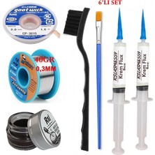 MHM Mechanic Lehim Teli 0,3mm 40GR Havya Uc Temizleyici Rslasm Flux ve CP-3015 Lehim Emme Teli Seti ST01