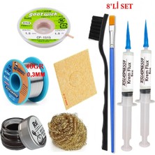 MHM Mechanic Lehim Teli 0,3mm 40GR Havya Uc Temizleyici Rslasm Flux ve CP-1515 Lehim Emme Teli Seti2 ST03