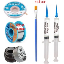 MHM Mechanic Lehim Teli 0,3mm 40GR Havya Uc Temizleyici Rslasm Flux ve CP-2515 Lehim Emme Teli SETI04
