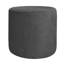 Rahat Mobilya Tamamen Döşeme Yuvarlak Puf - 50cm - Kadife - Antrasit