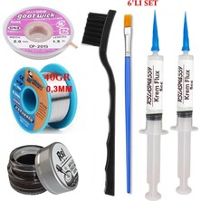 MHM Mechanic Lehim Teli 0,3mm 40GR Havya Uc Temizleyici Rslasm Flux ve CP-2015 Lehim Emme Teli Seti ST01