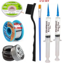 MHM Mechanic Lehim Teli 0,3mm 40GR Havya Uc Temizleyici Rslasm Flux ve CP-1515 Lehim Emme Teli Seti ST04