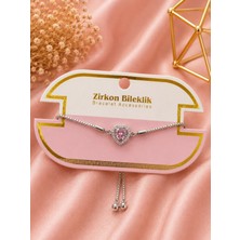 Yasel Takı & Çanta Pembe Taşlı Kalpli Zirkon Bileklik