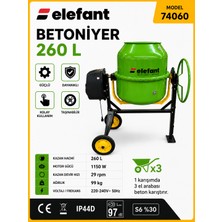 Elefant 260 L Betoniyer Harç Karma Makinası Karıştırıcı