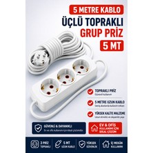 Fırsat Yolu Üçlü Topraklı Grup Priz 5 Metre