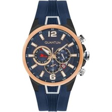 Quantum PWG924.899 Quartz Silikon Lacivert 46 mm Erkek Kol Saati