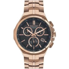 Quantum TTG912.450 Quartz Kronograflı Titanyum Kasa Çelik Rose Gold Kahverengi Kadran 47 mm Erkek K