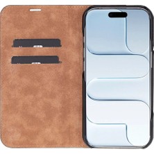 Apple iPhone 17 Için, Hakiki Deri, El Yapımı, Cüzdanlı Slim Kılıf, Mag Safe ile Uyumlu, Iç Yüzeyi Kadife, Siyah