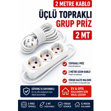 Fırsat Yolu Üçlü Topraklı Grup Priz 2 Metre