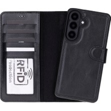 Samsung Galaxy S26 Uyumlu Manyetik Hakiki Deri Cüzdan Kılıf ,cüzdan Taşımaya Son, Kredi Kart Yuvalı, Rfıd Güvenlik