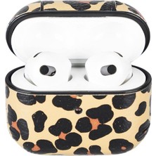 Apple Airpods 3.nesil Uyumlu Deri Kılıf Juni Leo-Ne Leopar