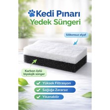 Kles Kedi Su Pınarı Yedek Filtre Süngeri Çift Katlı Filtre Süngeri Elyaflı(20-10-2.5)Cm Biyolojik Sünger