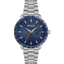 Wesse WWG207903 Quartz Çelik Gri Mavi Kadran 43 mm Erkek Kol Saati