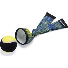 Beeztees Köpek Oyuncağı, Yüzen, Tenis Topu ve Kumaş Fırlatma, Mavi/sarı 29CM