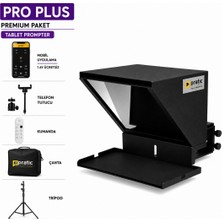 Pratic Prompter Pratic Tablet Prompter Pro Plus Set – Kumanda + Çanta + Tripod – Yerli Üretim Prompter