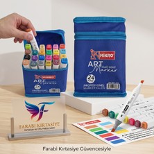 Mikro Art Marker Profesyonel Çift Uçlu Kalem Seti (24 Renk) - Özel Taşıma Çantalı