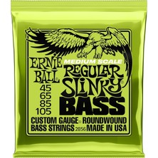 Ernie Ball Düzenli Slinky Nikel Yara Orta Ölçekli Bas Telleri, Ölçü 45-105