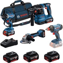 Bosch Gsr+Gws+Gbh+Gdx Karma Set 18V-40 3X4.0AH Li-On Akülü 4 Lü Set