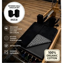 Essendo Siyah Kaydırmaz Pilates Reformer Havlu '%100 Organik' Nonslıp Pılates Reformer Mat Towel