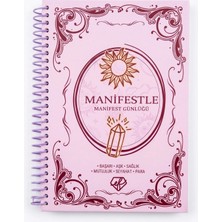 Lento Desing Pembe Manifest Günlüğü - Spiralli Çekim Yasası, Motivasyon ve Niyet Defteri Ajandası