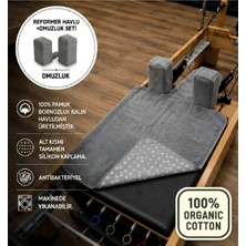 Essendo Gri Kaydırmaz Pilates Reformer Havlu '%100 Organik' Nonslıp Pılates Reformer Mat Towel
