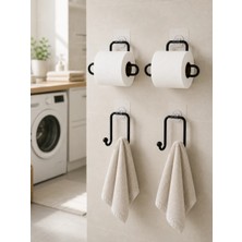 Pratik Banyo Düzenleme Seti 2 Adet Rulo Kağıt Tutucu 2 Adet Havlu Askılığı