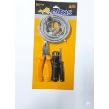 Omrs Store Eltos 4 Parça Profesyonel Araç Trafik Seti - Çelik Çekme Halatı, Izoleli Kombine Pense, Kompakt LED El Feneri ve Çift Ta