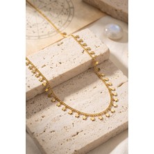 Toptan Bulurum Gold Renk Yıldız Pul Model 60 cm Kadın Ke