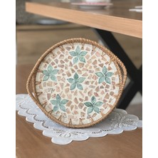 Marys Concept Rattan Yuvarlak Sedefli Tepsi 25 cm
