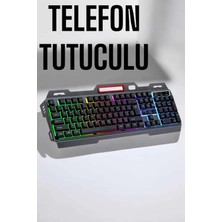 Eco Lounge LED Işıklı Oyuncu Klavye USB Girişli Rgb Işıklı Q Klavye Mouse Hediyeli