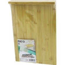 Eco Lounge 25X35CM  Ahşap Bambu Kesim Panosu - Kesme Tahtası Tezgah Üstü  Kanallı - Kenar Destekli BX40