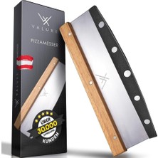 Valuxe 32 cm Paslanmaz Çelik Pizza Bıçağı, Ahşap Saplı, Profesyonel ve Keskin Pizza Kesici