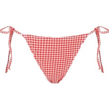 Good American Kare Desenli Kırmızı Bikini Altı