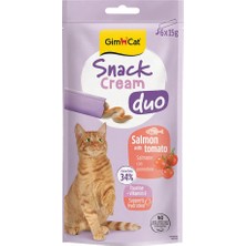 Gimcat Snack Cream Duo 6 x 15 gr Somonlu ve Domatesli Kedi Ödülü