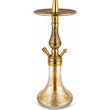 Han Tobacco 45 cm Komple Bakır Nargile Takımı – Işlemeli Özel Tasarım, Çantalı Set, Uzun Maşa, Marpuç ve Kil Lüle