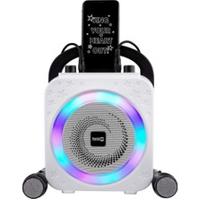 RockJam 8 Watt Şarj Edilebilir Bluetooth Karaoke Makinesi, Iki Mikrofonlu