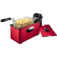 Bestron Yağ Fritözü 2000W, 3.5l, Soğuk Bölge Teknolojisi, Sıcaklık Ayarlı, Kırmızı
