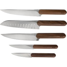 Bork 5 Parça Bıçak Seti - Paslanmaz Çelik, Brezilya Cevizi Sap, Fransa Üretimi