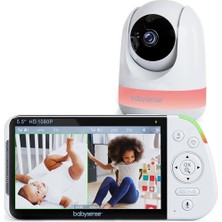 Babysense 5.5" Full Hd Bebek Monitörü, Wifi Olmadan, 300M Menzil, Iki Yönlü Ses, 4x Zoom, 5000MAH Pil