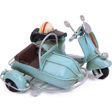 Toptan Bulurum Dekoratif Metal Scooter Sepetli Vintage Biblo Ev Ofis Hediyelik