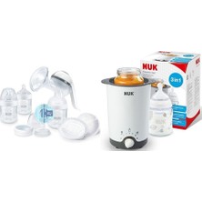 Nuk Nature Sense El Süt Pompası Seti, 6 Parça Ultra Emzirme Pedi, Biberon Isıtıcı Seti