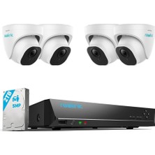 Reolink 8ch 5mp Poe Güvenlik Kamera Sistemi, 4 Kameralı, 8 Kanallı Nvr, 2tb HDD